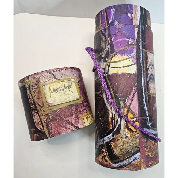 Decorative Empty Wine Gift Box With Lid & Handle 13" Tall Party Concepts 4.5" Wi - Picture 5 of 7